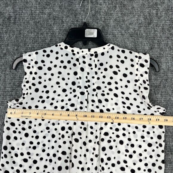 LOFT BLOUSE WOMENS SMALL WHITE V-NECK BIZ CAREER PROFESSIONAL LEOPARD PRINT - Picture 7 of 10